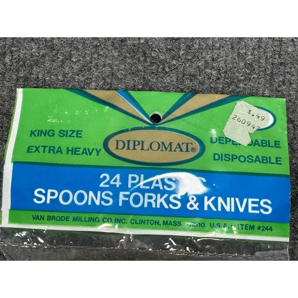 VTG Picnic‎ Camping Plastic Spoons Forks Knives Utensils 23 Pieces Orange Yellow